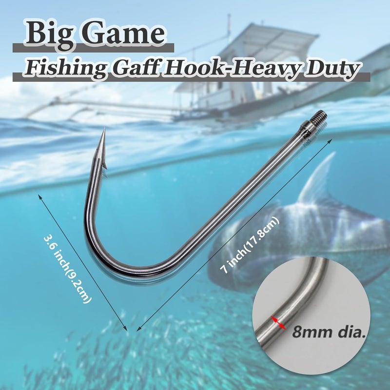 Dutiplus Telescopic Fish Gaff with 1~5 Teeth Assorted harpoons Barbed, Sea and Ice Fishing Spear Gig for Hunting Fish Frog Mole - Image 3